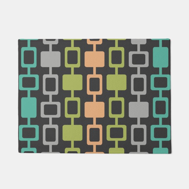 ミッドセンチュリーモダンスクエアカラムチャーク ドアマット (正面)