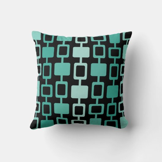 ミッドセンチュリーモダンスクエアカラムブラックアクアマリン クッション (裏面)