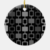 ミッドセンチュリーモダンスクエアカラムブラックグレー セラミックオーナメント (裏面)