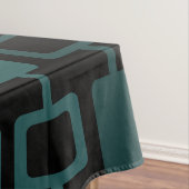 ミッドセンチュリーモダンスクエアカラムブラックティール(緑がかった色) テーブルクロス (インサイチュ)