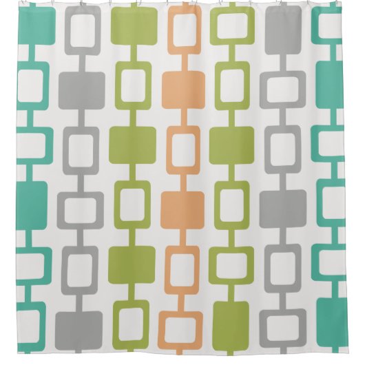 ミッドセンチュリーモダンスクエアコラム シャワーカーテン (正面)