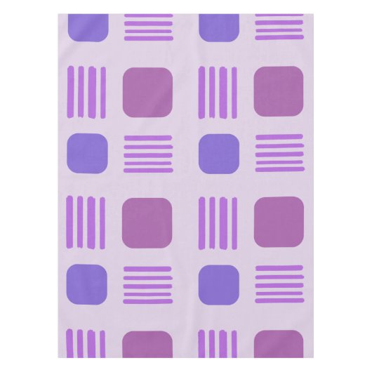 ミッドセンチュリーモダンスクエアラインライトパープル テーブルクロス (正面)