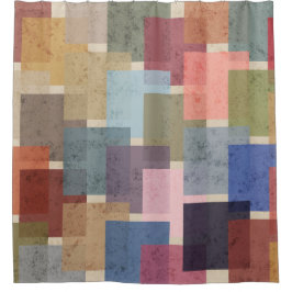 ミッドセンチュリーモダンスクエア シャワーカーテン