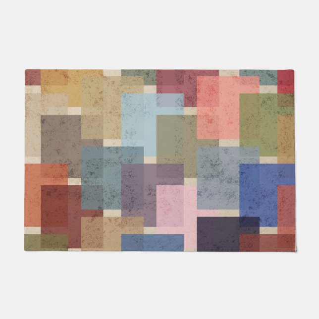 ミッドセンチュリーモダンスクエア ドアマット (正面)