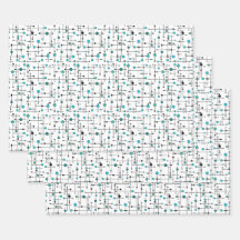 ミッドセンチュリーモダンスタイルアクアブルードット