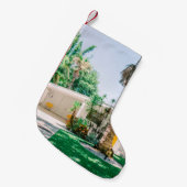 ミッドセンチュリーモダンスタイルビーチホーム スモールクリスマスストッキング (正面 (吊り時))