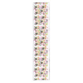 ミッドセンチュリーモダンスタイル幾何学模様プリント ショートテーブルランナー (正面)