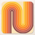 ミッドセンチュリーモダンスタイル スクエアペーパーコースター<br><div class="desc">レトロ未来的ミッドセンチュリー幾何学二重アーチデザインの地色。</div>