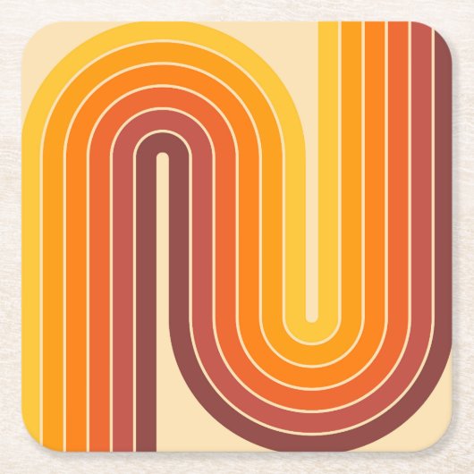 ミッドセンチュリーモダンスタイル スクエアペーパーコースター (正面)