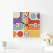 ミッドセンチュリーモダンスタイル スクエア壁時計 (ホーム)