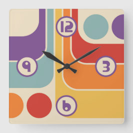 ミッドセンチュリーモダンスタイル スクエア壁時計