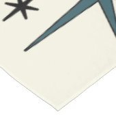 ミッドセンチュリーモダンスタースカイターコイズ テーブルクロス (アングル)