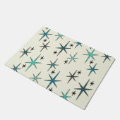 ミッドセンチュリーモダンスタースカイターコイズ ドアマット (アングル)