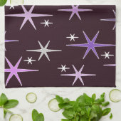 ミッドセンチュリーモダンスタースカイパープル キッチンタオル (折り畳み)