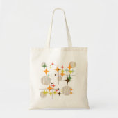 ミッドセンチュリーモダンスターバストとグローブ トートバッグ (正面)