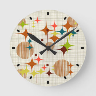 ミッドセンチュリーモダンスターバストとグローブ ラウンド壁時計