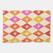 ミッドセンチュリーモダンスターバストオンレトロダイヤモンド キッチンタオル (横)