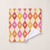 ミッドセンチュリーモダンスターバストオンレトロダイヤモンド バスタオルセット (ウォッシュタオル)