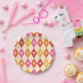 ミッドセンチュリーモダンスターバストオンレトロダイヤモンド ペーパープレート (パーティー)