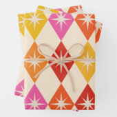 ミッドセンチュリーモダンスターバストオンレトロダイヤモンド ラッピングペーパーシート (インサイチュ)