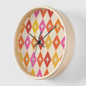 ミッドセンチュリーモダンスターバストオンレトロダイヤモンド 壁時計 (傾斜)