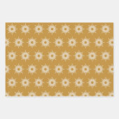 ミッドセンチュリーモダンスターバストオークル金ゴールドクリスマス ラッピングペーパーシート (正面)