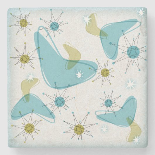 ミッドセンチュリーモダンスターバストコースターセット ストーンコースター (正面)