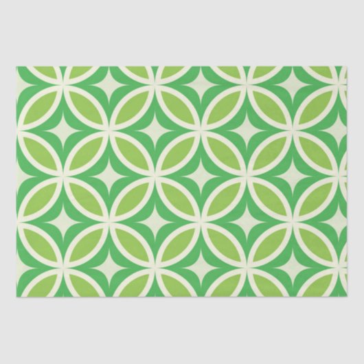 ミッドセンチュリーモダンスターバストサークル緑 薄葉紙 (正面)