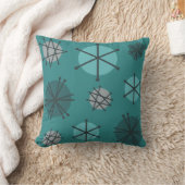 ミッドセンチュリーモダンスターバストティール（緑がかった色） クッション (ブランケット)