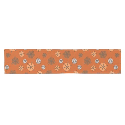 ミッドセンチュリーモダンスターバストバーンドオレンジ ショートテーブルランナー (横)