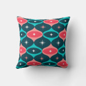 ミッドセンチュリーモダンスターバストパターンレトロティール（緑がかった色） クッション (裏面)