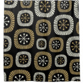 ミッドセンチュリーモダンスターバストパターン シャワーカーテン (正面)