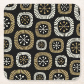 ミッドセンチュリーモダンスターバストパターン スクエアペーパーコースター (正面)