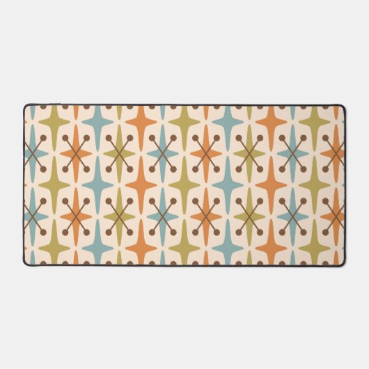 ミッドセンチュリーモダンスターバストパターン デスクマット (正面)