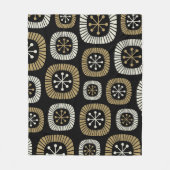 ミッドセンチュリーモダンスターバストパターン フリースブランケット (正面)