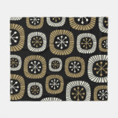 ミッドセンチュリーモダンスターバストパターン フリースブランケット (正面(横))