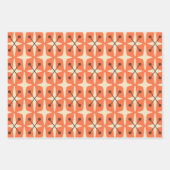 ミッドセンチュリーモダンスターバストパターン ラッピングペーパーシート (正面)