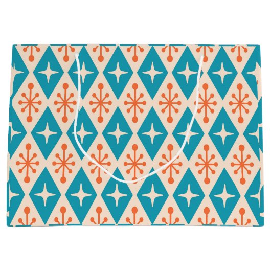 ミッドセンチュリーモダンスターバストパターン ラージペーパーバッグ (正面)