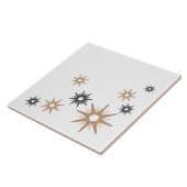 ミッドセンチュリーモダンスターバストピンク&シルバーセラミック タイル (側面)