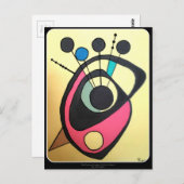 "ミッドセンチュリーモダンスチルライフイエロー" ポストカード (正面/裏面)