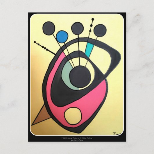"ミッドセンチュリーモダンスチルライフイエロー" ポストカード (正面)