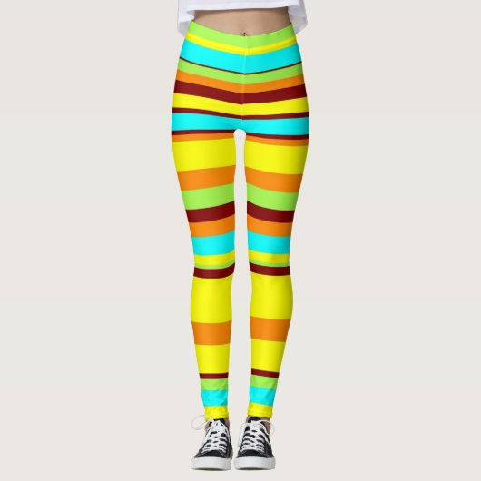 ミッドセンチュリーモダンストライプストレッチパンツレギンス レギンス (正面)