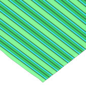 ミッドセンチュリーモダンストライプ、ライムグリーンとアクア ショートテーブルランナー (コーナー)