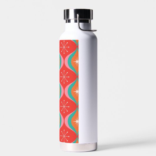 ミッドセンチュリーモダンスネジー・オレンジとアクア ウォーターボトル (左面)