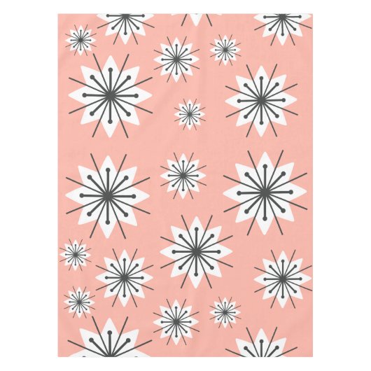 ミッドセンチュリーモダンスノーフレークスピーチ テーブルクロス (正面)