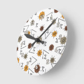 ミッドセンチュリーモダンスプートニク惑星(秋) ラウンド壁時計 (傾斜)