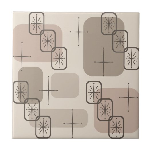 ミッドセンチュリーモダンスプートニクTaupe タイル (正面)