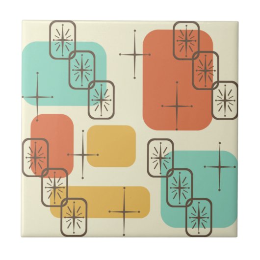 ミッドセンチュリーモダンスプートニ数々のク色1 タイル (正面)