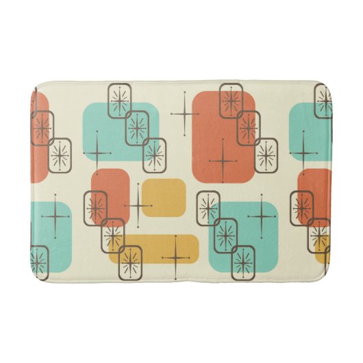 ミッドセンチュリーモダンスプートニ数々のク色1 バスマット (正面)