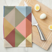 ミッドセンチュリーモダンズカラフル三角形 キッチンタオル (四つ折り)